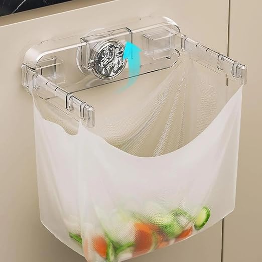 Temvue Kitchen Trash Bag Holder,Suction Cup Plastic Bag Holder,Grocery Bag Holder