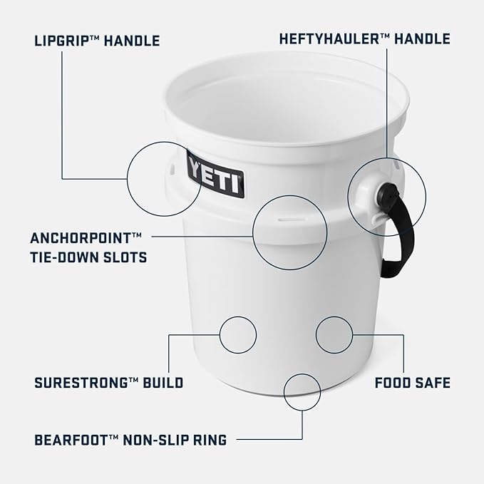 YETI Loadout 5-Gallon Bucket, Impact Resistant Fishing/Utility Bucket