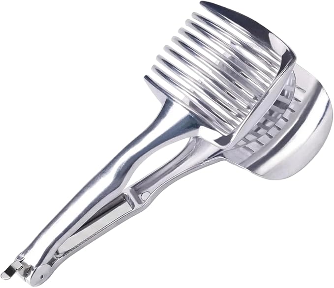 Tomato Slicer, Multifunctional Vegetable Cutter Tool, Multi-Purpose Cutter for Onions Tomatoes Potatoes with Secure Grip, Efficient Kitchen Gadget for Uniform Slicing