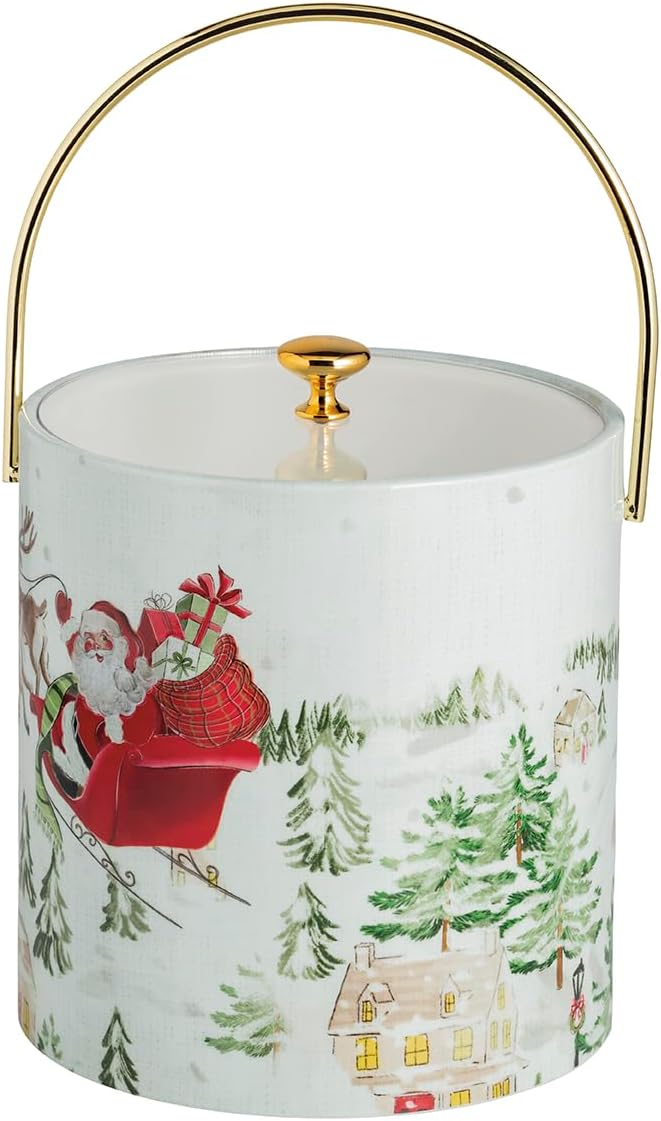 Mud Pie Christmas Santa Scene Ice Bucket