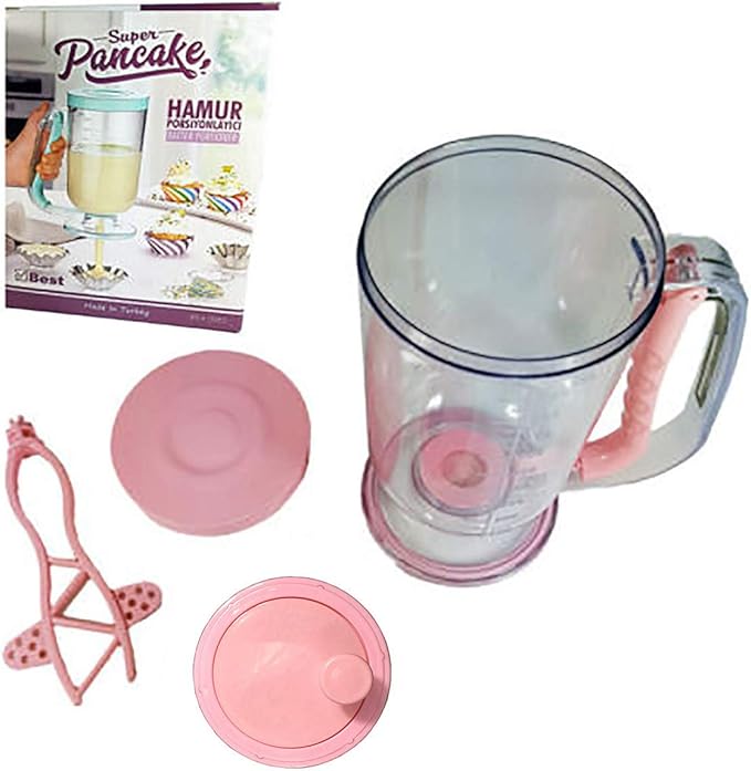 Pancake Batter Dispenser, 2 in 1 Batter Blend Mixer and Dispenser, Batters Dispensers Hand Blender Stirring Mixer Separator, Pancake Baking Cupcakes Waffle Muffin Mix Crepes Cake Maker with Measuring