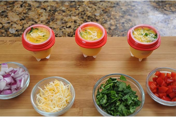 Egglettes Egg Cooker - Hard Boiled Eggs without the Shell, 4 Egg Cups