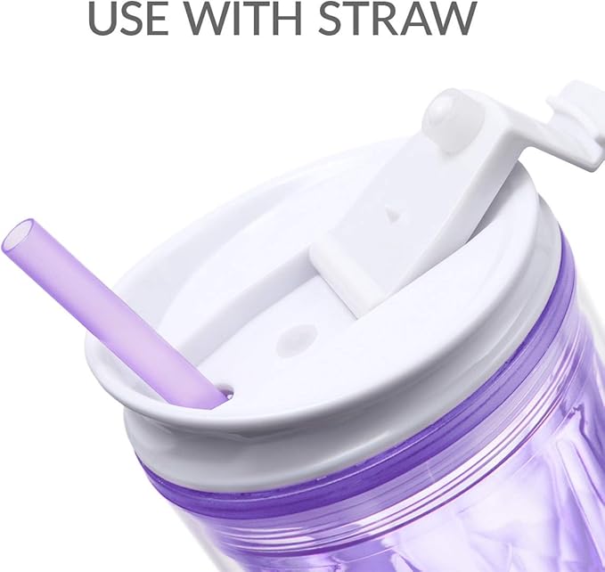 Cupture Crystal Click & Seal Shake Tumbler Cup for Hot or Cold Drinks - 22 oz (Purple Amethyst)