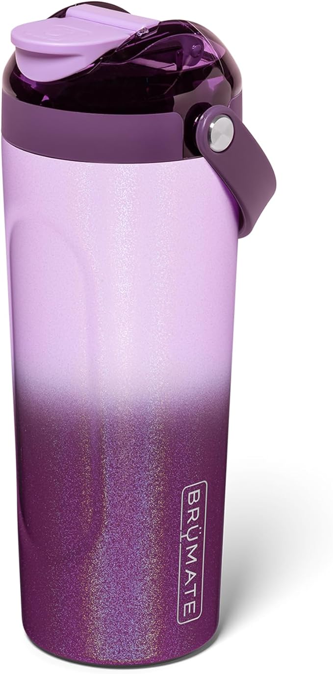 BrüMate MultiShaker Blender Shaker Bottle | 100% Leakproof Insulated Stainless Steel | Pre Workout and Protein Shaker Bottle for the Gym | 25oz (Violet Crush)