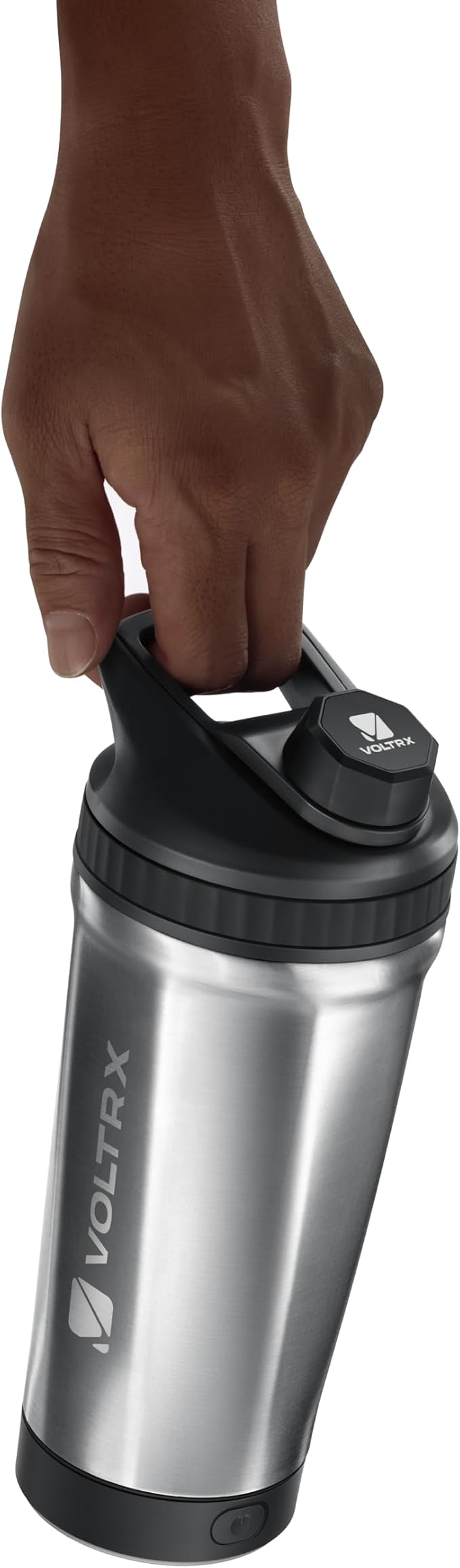 VOLTRX ChillMix Shaker Bottle Insulated Stainless Steel - USB C Rechargeable Electric Protein Shake Mixer, Shaker Cups for Protein Shakes and Meal Replacement, Midnight Navy, 16 oz
