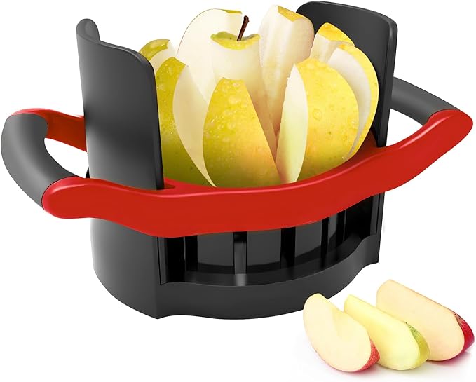 Newness 5.12 Inch Large Apple Slicer, Cut 8 Slices All the Way Through, HEAVY - DUTY Stainless Steel Apple Corer & Slicer for Fruits & Vegetables - Dishwasher Safe