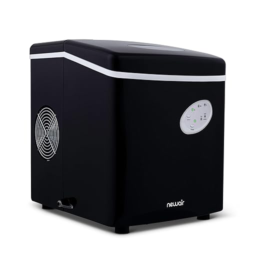 NewAir Counter Top Ice Maker Machine (Black), Compact Automatic Ice Maker, Cubes Ready in 6 Minutes, 28 Pounds in 24 Hours - Perfect for Home/Kitchen/Office/Bar