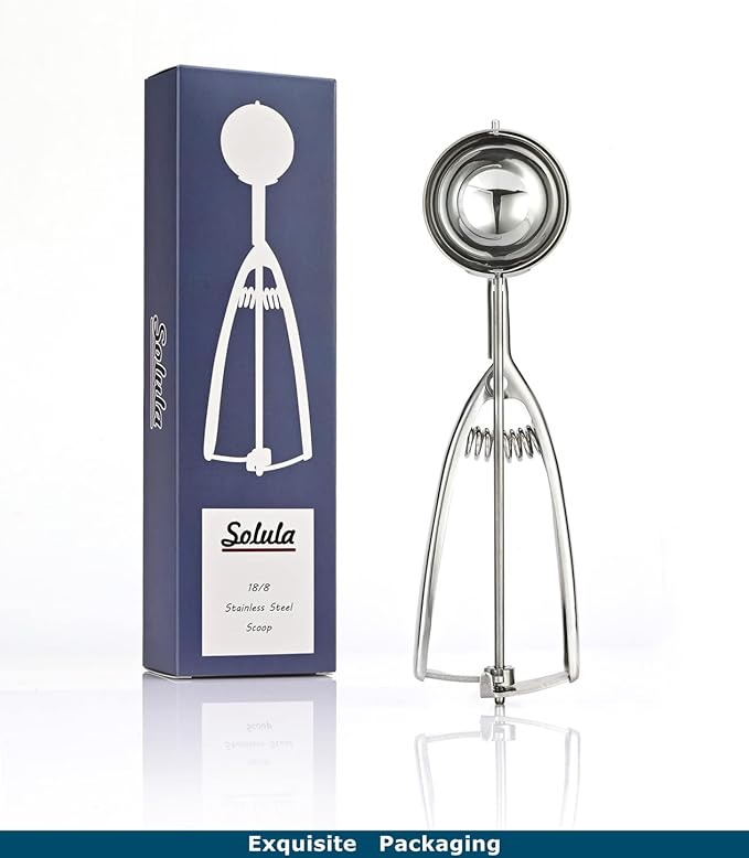 18/8 Stainless Steel Ice Cream Cupcake Muffin Scoop, 3.4 Tablespoon Cupcake Muffin Batter Dispenser