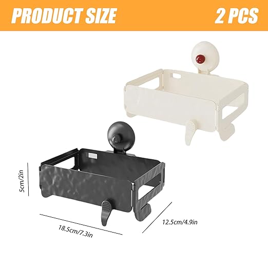 Folding Trash Bag Holder, Removable Suction Cup Kitchen Trash Can Hanging Rack, Collapsible Garbage Bag Holder, Wall Mount Space Saving Towel Hanger for Kitchen/Bathroom/RV/Cabinets/Dorm Room