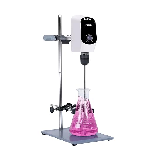 Electric Overhead Stirrer Mixer 100-2000RPM Max.40L(H₂O) LCD Display Digital Overhead Stirrer Mixer 20000mPas Powerful Lab Stirrers Mixer with Stirring Rod and Stand(Max.40L H₂O)