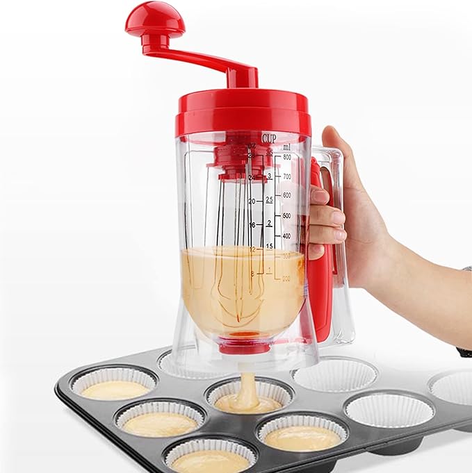 Batter Dispenser,3 In 1 Automatic Pancake Cupcake Batter Dispenser With Cake,Food Grade Dispenser For Pancake,Cupcakes, Waffles, Muffin Mix, Crepes, Cake Or Any Baked Goods