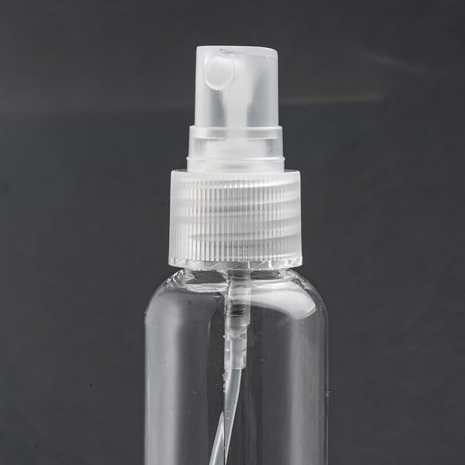 SEVENHEAD 100ml Plastic Essential Oil Spray Bottle 3.4OZ Three Color - Clear, White, Amber, Small Spray Bottle with Plastic Sprayer - Set of 3