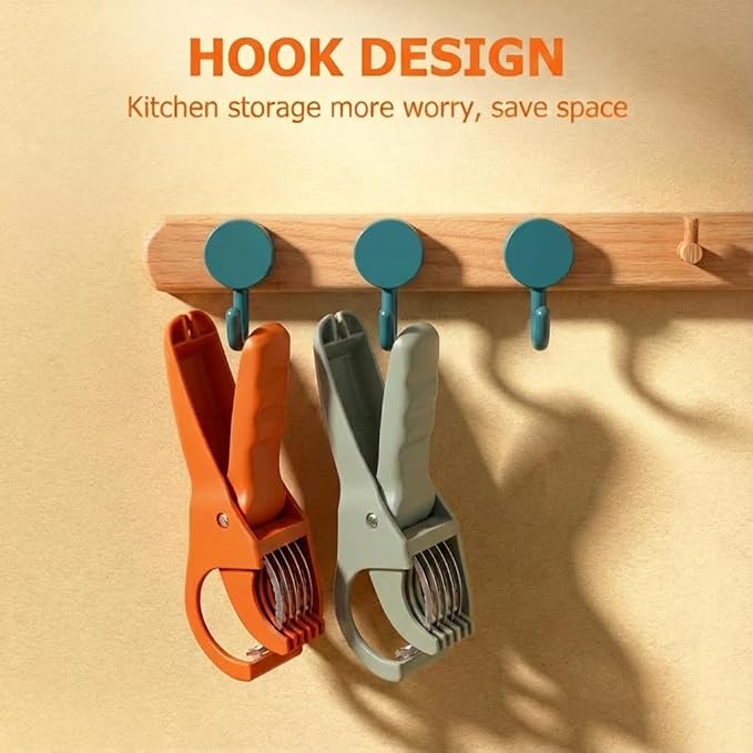 2 Pcs Multifunctional Fruit and Vegetable Slicer, 2026 Upgraded Food Manual Slicer, Ideal for Banana, Sausages, Cucumbers, Strawberries, With 2 Portable Hooks, Essential Stuff for Kitchen or Camping
