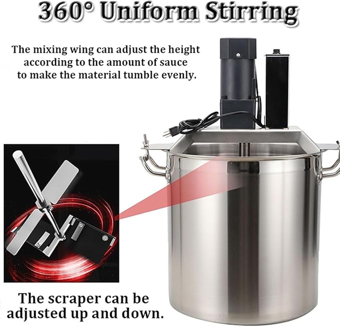 Automatic Food Mixer Pot Stirrer Mixer, 20L/25L/40L/60L/85L/145L/240L/360L Electric Mixer Machine Commercial Pot Seasoning Bottom Soup Sauce Stirrer - Adjustable Stirring Speed,40L
