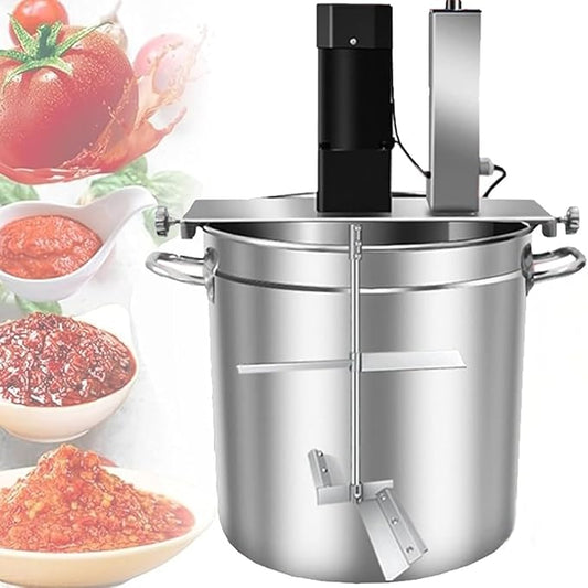 Kitchen Stand Mixer & Electric Stirrer, Commercial Automatic Pot Stirrer, Stainless Steel, 4-Blade Scraper, for Cooking Soup, Sauce, Jam & Household Use 140L