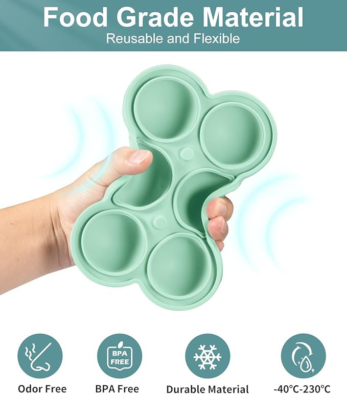 Ice Cube Trays with Lid and Bin, 2 Pack - Large Silicone Sphere Ice Ball Maker for Whiskey, Cocktails, and Chilled Drinks - Easy-Release, Reusable, BPA-Free Design