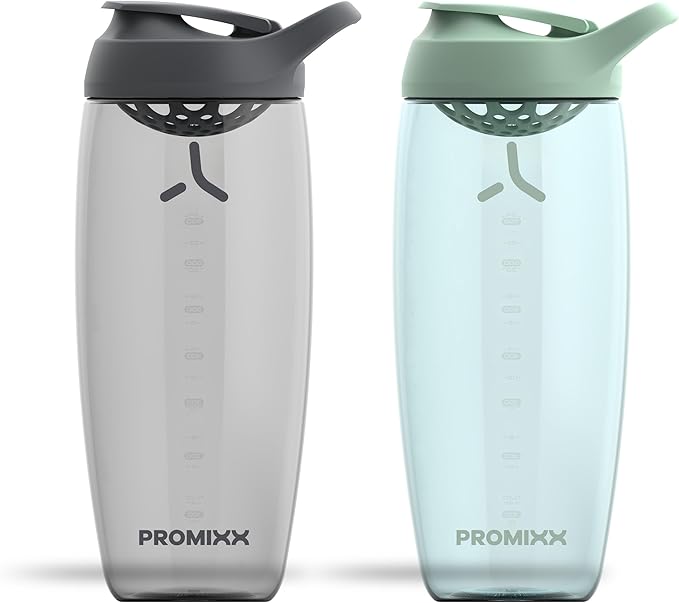 Promixx Pursuit Protein Shaker Bottle (32 oz) – Silent No-Ball Mixer, Leak-Proof Lid, BPA/BPS & Phthalate-Free ECOZEN – Easy-Clean Shaker Cup for Protein Shakes, Pre & Post-Workout Smoothies