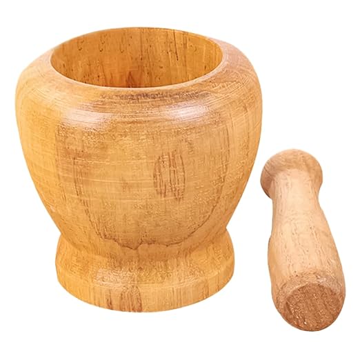 Wooden Garlic Pounder and Presser Kitchen Gadget for Home Use 4 Inch Wood Garlic Crusher and Mincer with Smooth Surface for Crushing Ginger and Spices
