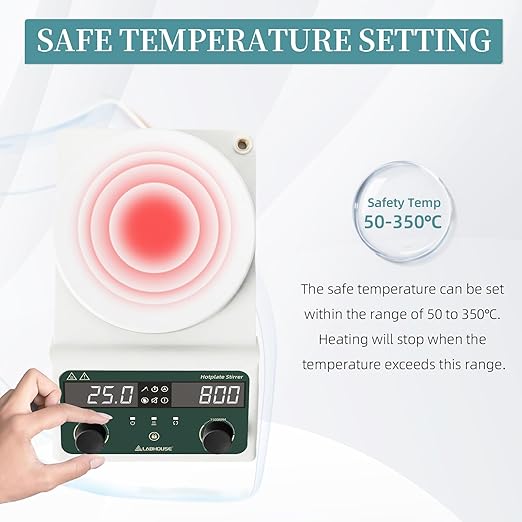 LHS-300PRO Magnetic Stirrer Hot Plate with Probe - 5L Capacity, 300°C, 100-1500 RPM, 5.5" Hotplate