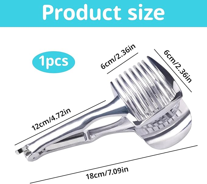Tomato Slicer, Multifunctional Vegetable Cutter Tool, Multi-Purpose Cutter for Onions Tomatoes Potatoes with Secure Grip, Efficient Kitchen Gadget for Uniform Slicing
