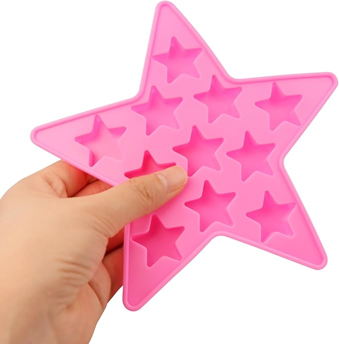 2PCS Star Shaped Silicone Ice Cube Tray, Reusable Silicone Ice Maker for Whiskey Drinks, Freeze Star Ice Mold Pentagram Ice Trays Club Bar Party Use Making Homemade Ice, Chocolate, Gummy, Jelly More