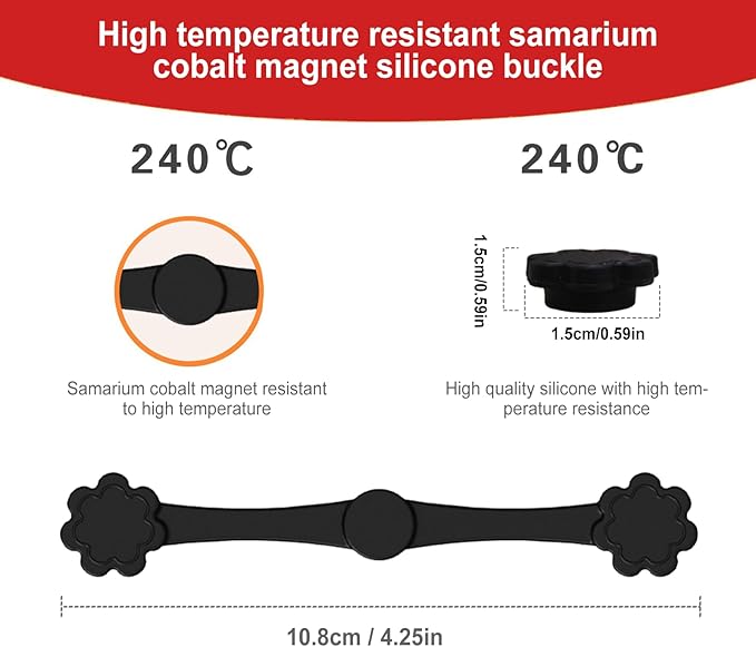 Air Fryer Magnets Silicone Buckle for Parchment Paper Liners, High-Temp Resistant Air Fryer Accessories, Safely Lock Paper from Heating Element or Covering Food, Prevent Burning (Blossom)