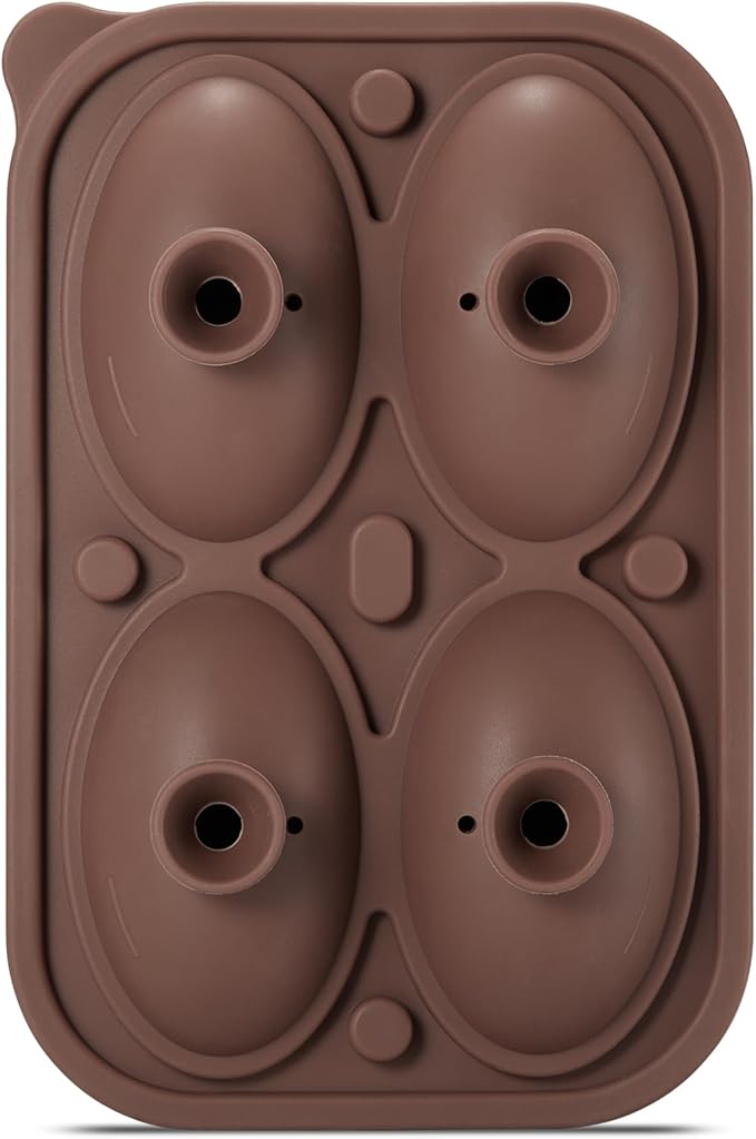 ACOOKEE Novelty American Football Gifts Ball Ice Maker Mold, 2.2" Large Sphere Round Ice Cube Mold for Cocktails, Whiskey, Bourbon, Fun Shapes Big Whiskey Ice Cube Mold Gifts