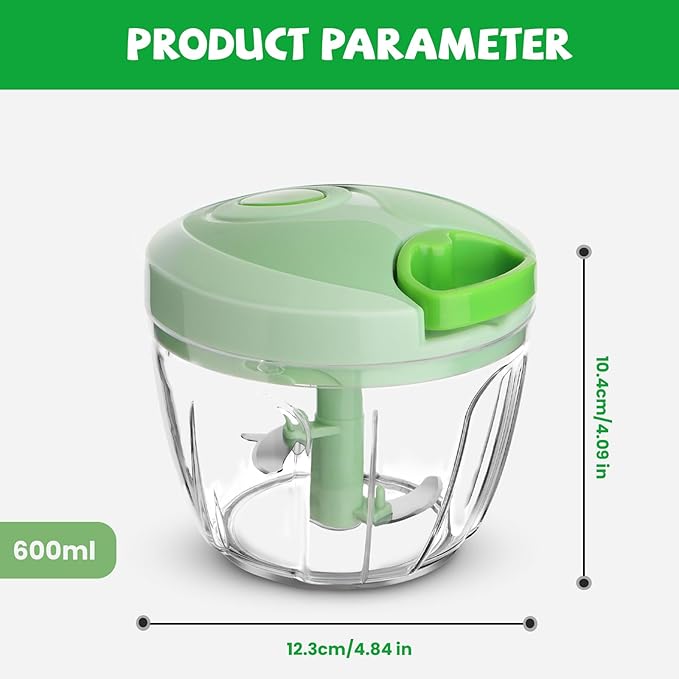 Manual Food Chopper: FILTA Hand Pull String Vegetable Chopper for Onion, Garlic, Pepper, Nuts, Tomato, etc.,3Cup.