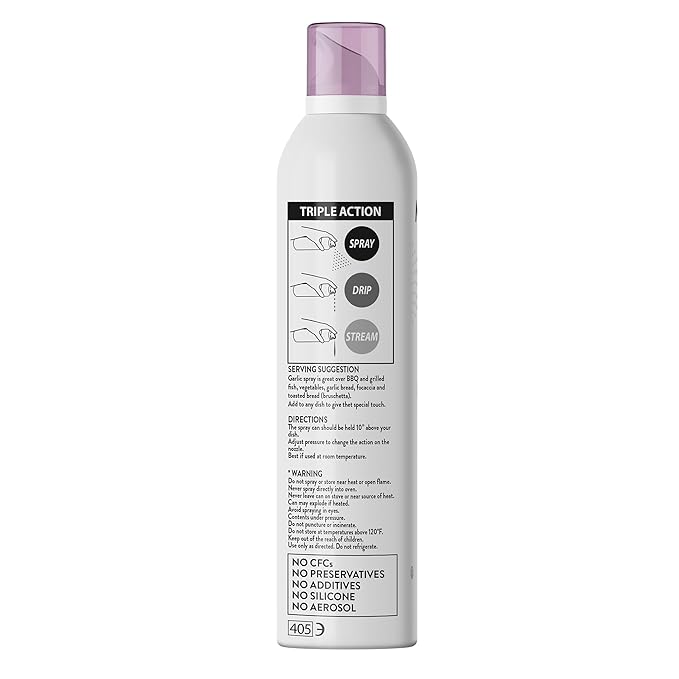 Mantova Extra Virgin Olive Oil Spray Garlic Flavored 8 oz. Spray Bottle - Manage Oil Amount - Great For Salads & Cooking