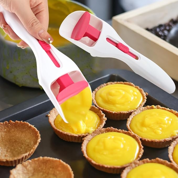2pcs Cupcake Batter Dispenser Scoop, Dishwasher-Safe Baking Tool for Precise Portioning of Muffins, Cupcakes, Cookie Dough & Pancakes - Mess-Free Kitchen Gadget(COLOR:white)