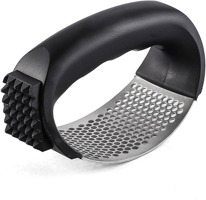 Garlic Press Rocker, Stainless Steel Garlic Press Rocker, Portable Kitchen Essential, Ergonomic Handle Design, Easy Mincing Crusher, Dishwasher Safe Fresh Garlic Tool