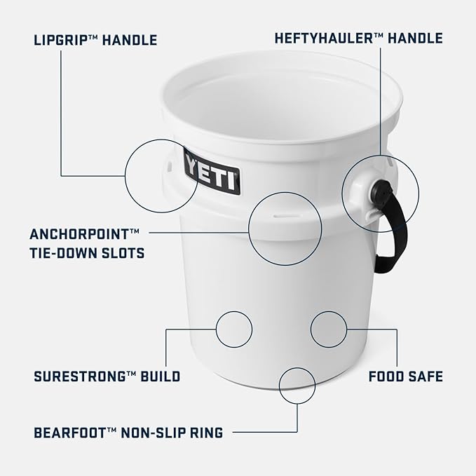 YETI Loadout 5-Gallon Bucket, Impact Resistant Fishing/Utility Bucket