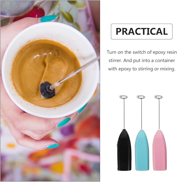 3PCS Handheld Epoxy Resin Mixer: Mini Electric Stirrer for DIY Tumbler Crafts - Battery Operated Blending Wand