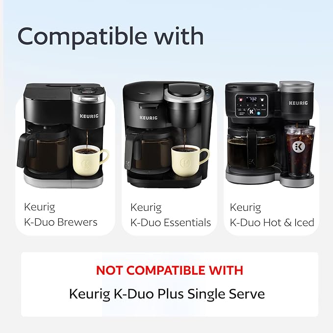 Reusable Keurig K-Duo Coffee Filter for Keurig Hot & Iced (Gen 2), K-Duo, K-Duo Essential Brewers Only - Carafe Basket Permanent Coffee Filters for Keurig K Duo Coffee Makers