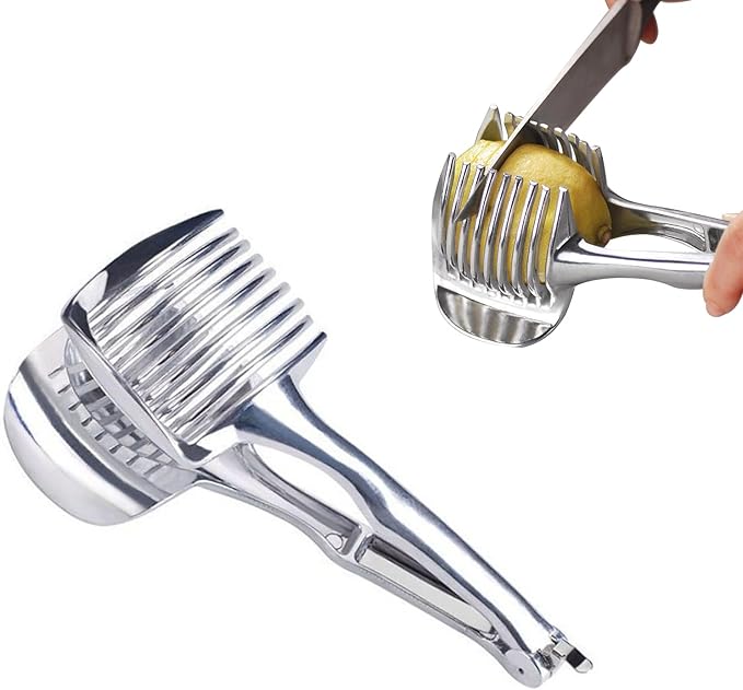 Stainless Steel Multipurpose Handheld Round Fruit Tongs for Onions, Avocados, Eggs and Other Vegetables