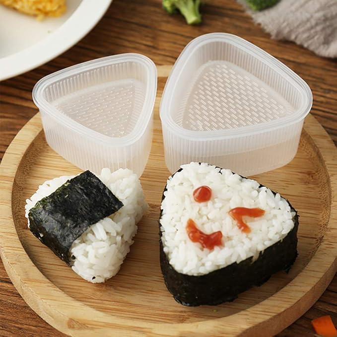 AYCCNH 4 Pack Sushi Maker Kit, Non Stick Musubi Maker Onigiri Triangle Sushi Press (Large & Small), Donut Rice Shaper Mold DIY Tool