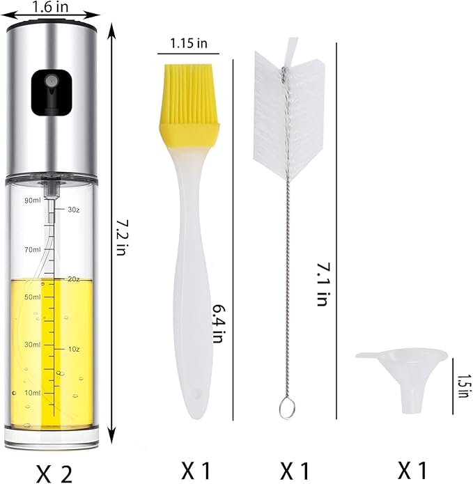 Oil Sprayer for Cooking,Olive Oil Spritzer,Olive Oil Spray Bottle for Salad, BBQ, Kitchen Baking, Roasting (100ml) (2)