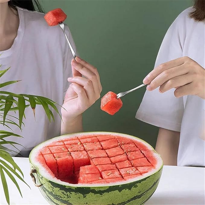Water melon slicer, cubes maker, water melon cutter, slicer, kitchen gadget, water malon baller, Medium, Silver, Rukh140