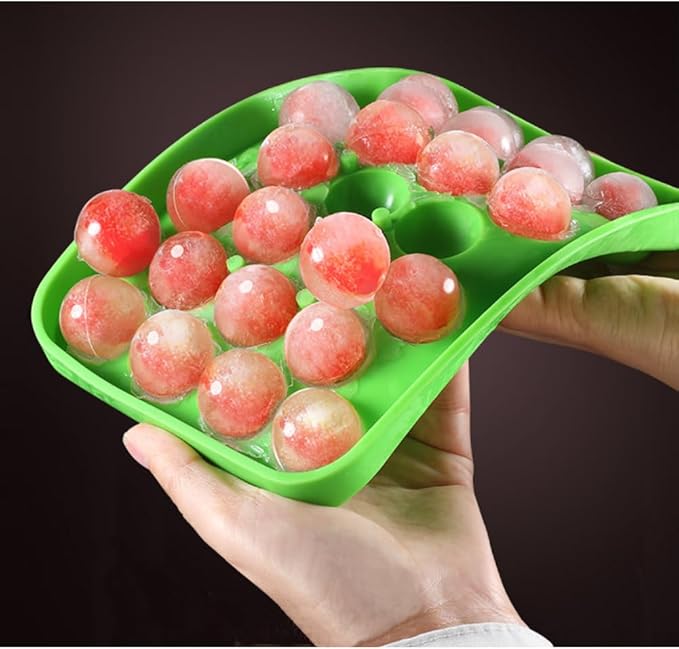 Ice Ball tray, Round Ice Trays, Pack of 2 Small Round Ice Trays, Silicone Tiny Ice Ball Trays, Easy-Release 25pcs Small Ice Ball, for Freezer, Cocktail, Whiskey, Juice, BPA Free