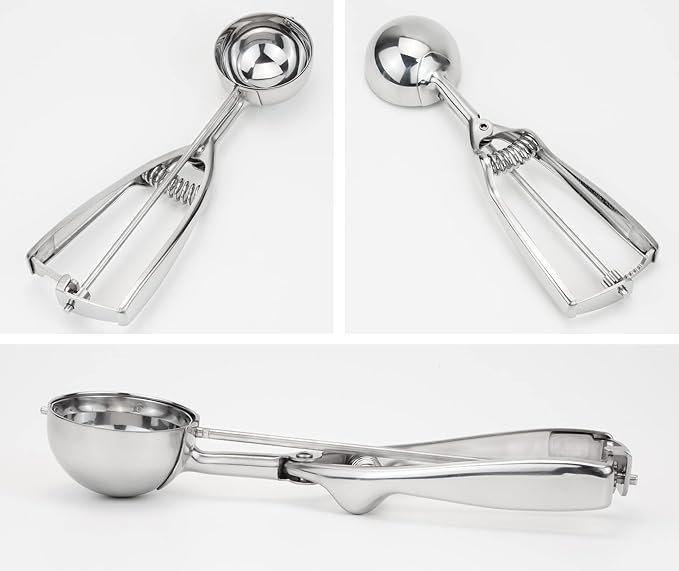 18/8 Stainless Steel Ice Cream Cupcake Muffin Scoop, 3.4 Tablespoon Cupcake Muffin Batter Dispenser