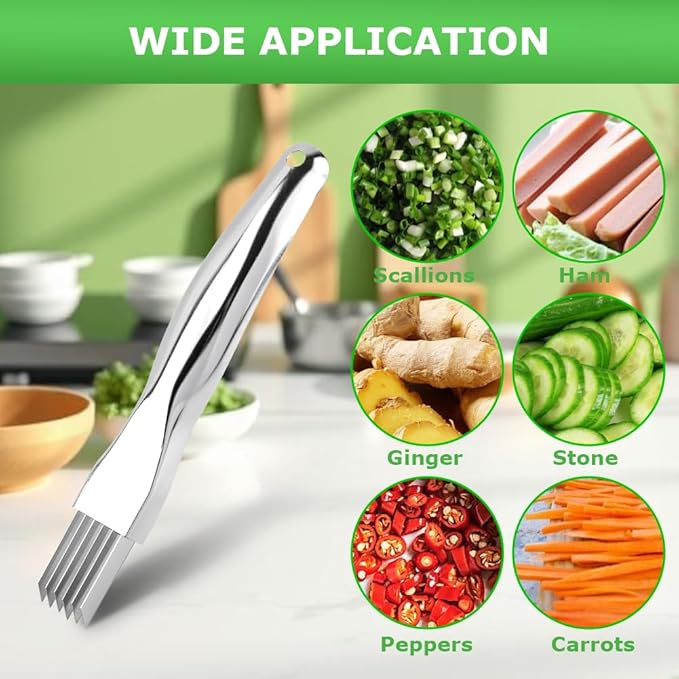 Vegetable Shredder,Scallion Shredder,Multifunctional Vegetable Green Onion Cutter,Kitchen Green Onion Slicer Sharp Scallion Shredding Cutter Shred Knife(3pcs)