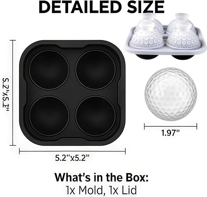 2026 New 3D Cat Ice Cube Mold: Bulldog Whiskey Ice Cube Mold Tray Set Molds Small For Freezer Mini Cat Shaped Silicone Tiny Block Shaved Plunge Cooler Cute Cocktails With Lid Fancy (Golf Ball)