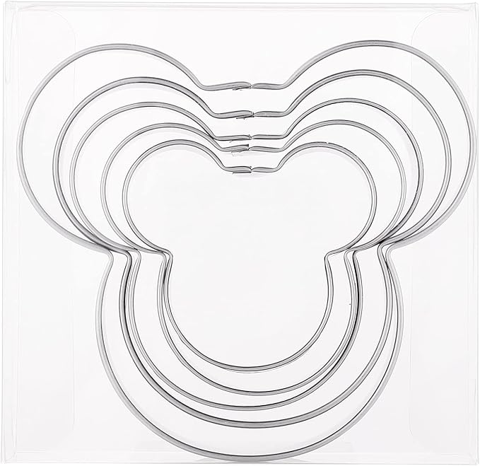 Food Grade Mouse Cookie Cutters Set of 5 – Sturdy Stainless Steel Cutters for Cookies, Sandwiches, Cake & Fruit – DIY Decoration Tools for Kids – 2.12'' to 3.86''