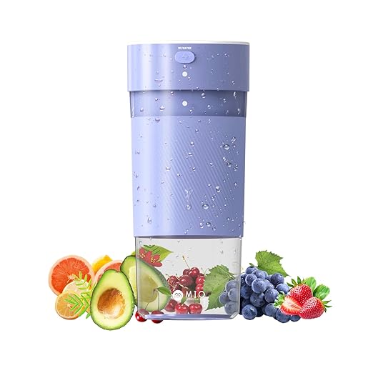 MIO Portable Blender for Smoothies, 10 oz Mini Personal USB-C Rechargeable Cordless Smoothie Maker & Handheld Protein Shake Blender, Quiet Small Travel Juicer for Office, Gym, Kitchen(Purple)