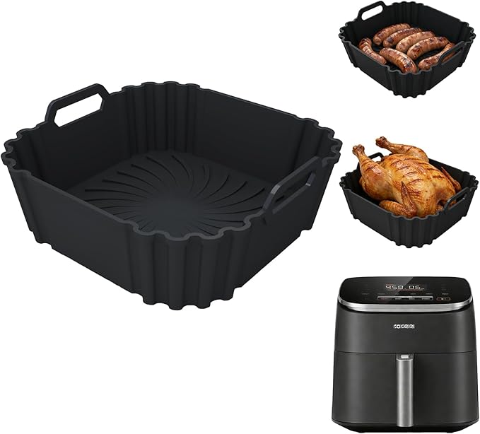 Silicone Air Fryer Liners for COSORI 5-6.5 QT,Reusable airfryer liners silicone Compatible with Ninja AF141 181,8.5inch Air Fryer Accessories for Corsori 6QT, Ninja Airfryer 5QT,Gourmia & More