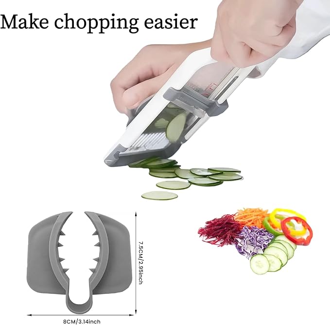 Safety Hand Guard for Any Mandolin Slicer or Grater,Food Slicer Cutter Finger Guard, Ergonomic, Non-Slip Grip, Durable,Safe Slicing of Fruits & Vegetables (Gray，2pcs)