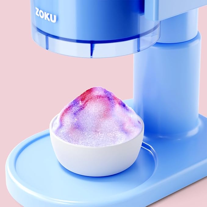 ZOKU Snow Cone Machine, Easy-to-Use Shaved Ice Maker with Stainless Steel Blades for Homemade Frozen Treats, Perfect for Icy Drinks, Slushies, and Margaritas