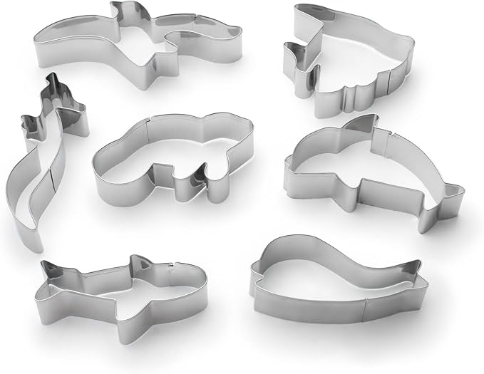 Fox Run 3655 Marine Life Cookie Cutter Set, Stainless Steel, 7-Piece