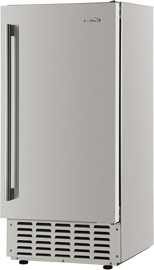 KoolMore 15 in. Built-in Residential Pearl Ice Nugget Maker, 66lb /Day with Drain Pump in Stainless-Steel, ETL Listed (KM-BIM66-NSS)