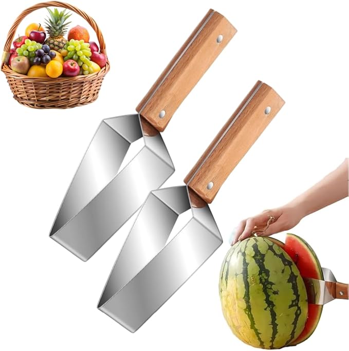 Triangle Watermelon Cutter, 2026 New Watermelon Cutter Slicer Tool, Watermelon Cutter Slice Tool,Stainless Steel Watermelon Slicer,Stainless Steel Multifunctional Fruit Slicing And Meat Divider (2PCS)